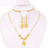 Buy 18K Gold Color Ethiopian Jewellery Set for Women – Heart Necklace & Earrings, African for only $7.28 at Flexi Africa!